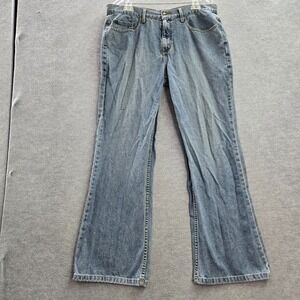 Anchor Blue Men Jeans 36x32 Blue Bootcut Y2K Denim Mid‎ Rise Pockets Cotton
